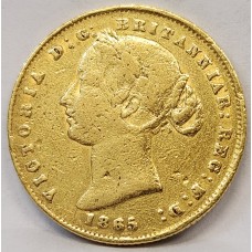 AUSTRALIA 1865 . ONE 1 SOVEREIGN . SYDNEY . GOLD